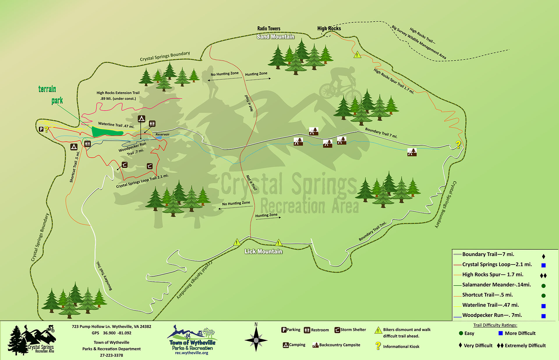 Crystal Springs Wytheville Trail Map